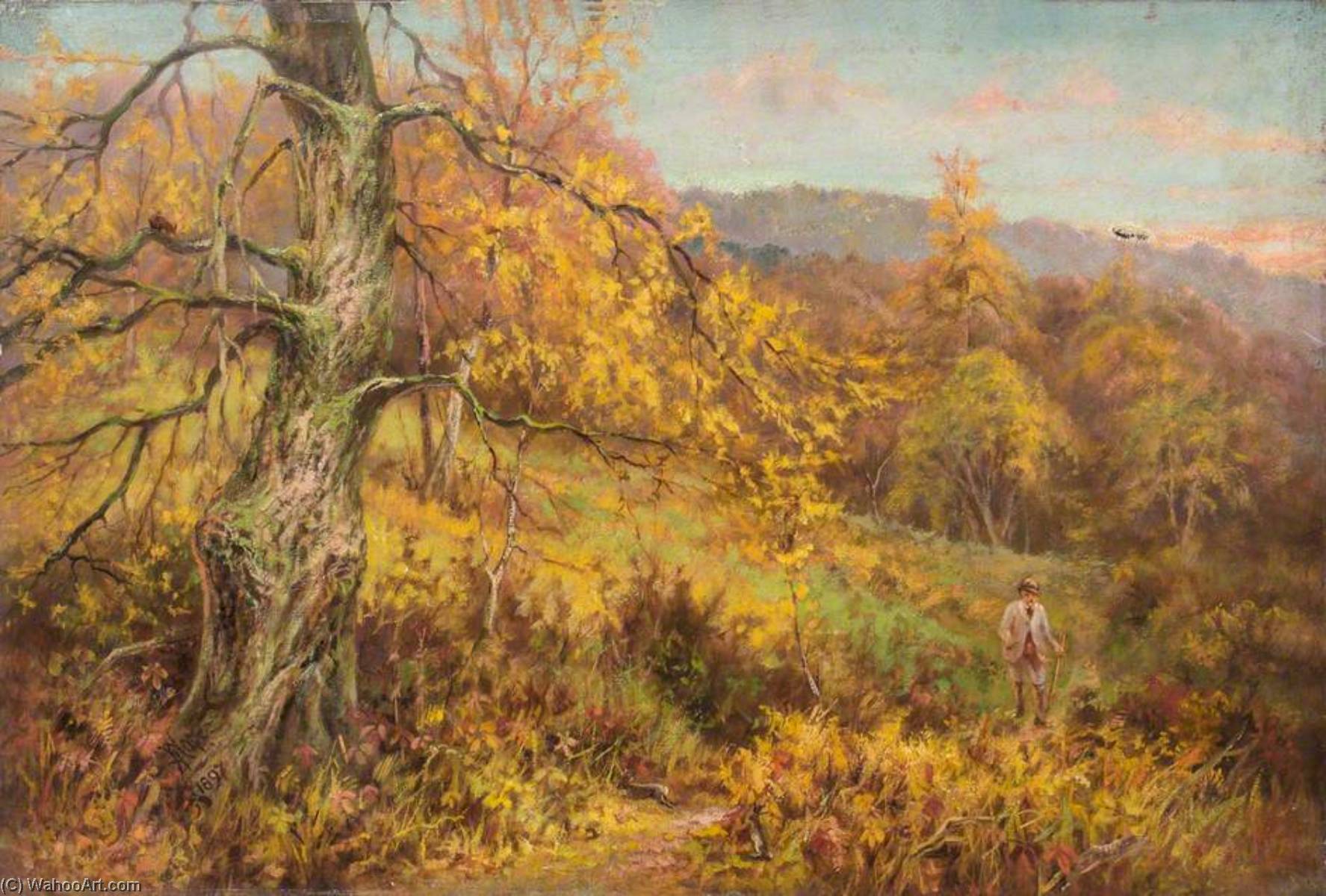 Wikioo.org - The Encyclopedia of Fine Arts - Painting, Artwork by William Henry Hope - Autumn in Addington Park, Croydon, Surrey