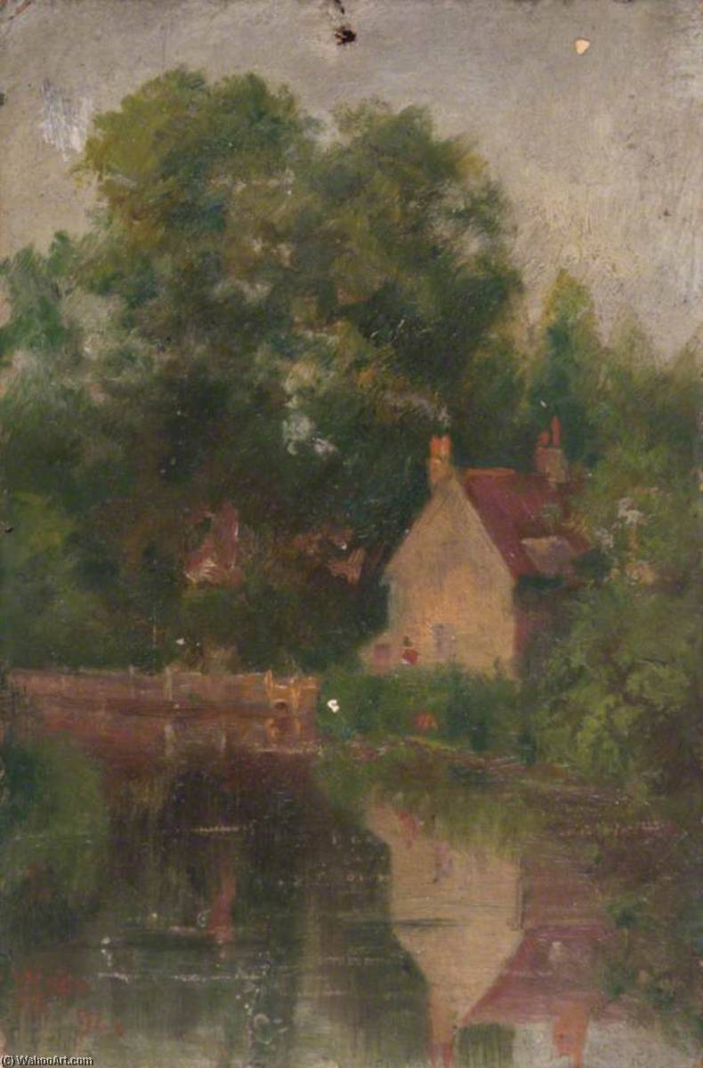 Wikioo.org - The Encyclopedia of Fine Arts - Painting, Artwork by William Henry Hope - On the Wandle, Waddon, Croydon, Surrey