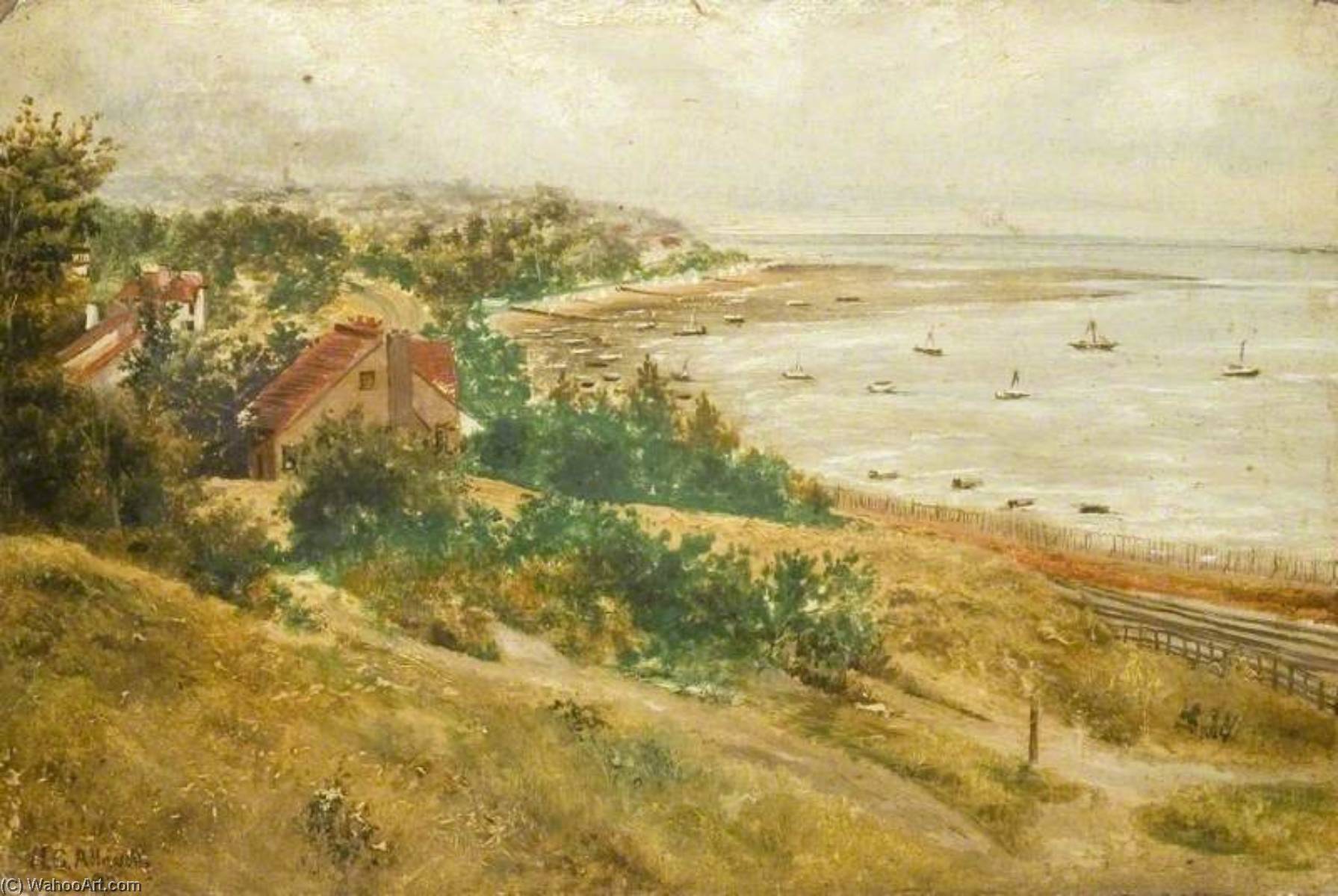 Wikioo.org - The Encyclopedia of Fine Arts - Painting, Artwork by Hubert George Allnutt - Chalkwell Bay from Belton Hills, Leigh