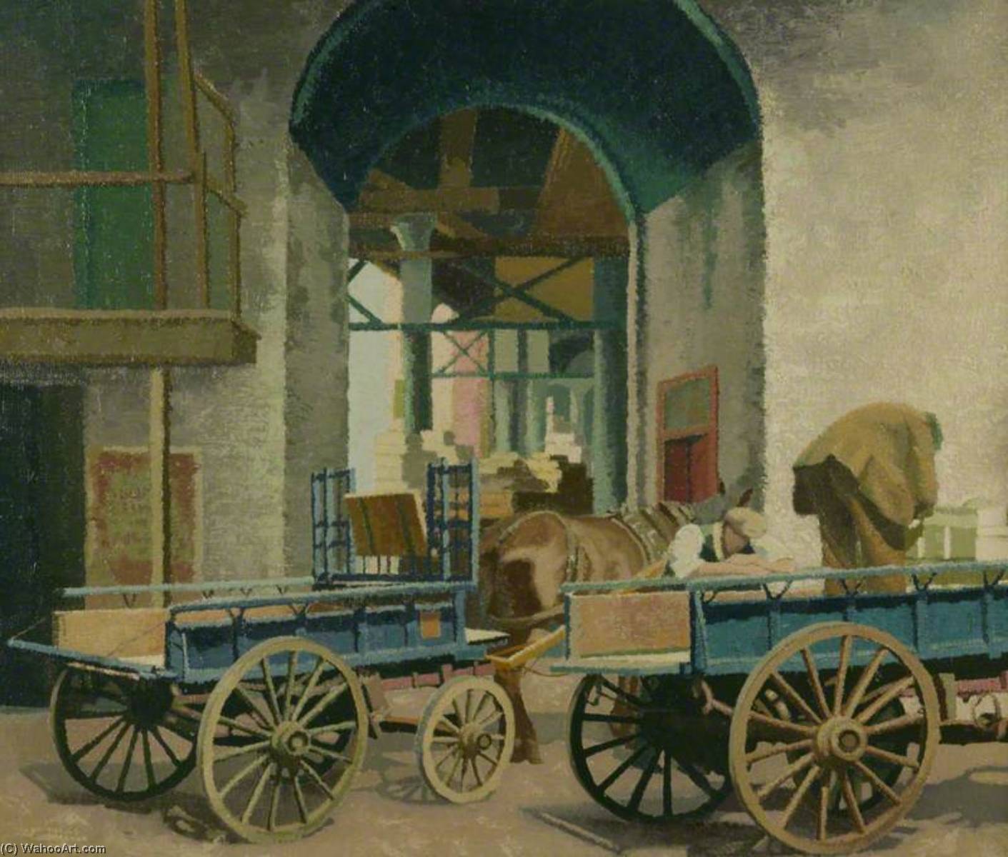 Wikioo.org - The Encyclopedia of Fine Arts - Painting, Artwork by Harold Workman - Market Carts