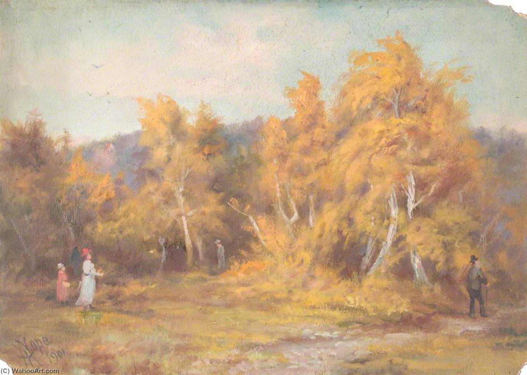 Wikioo.org - The Encyclopedia of Fine Arts - Painting, Artwork by William Henry Hope - Autumn, Croham Hurst, Croydon, Surrey