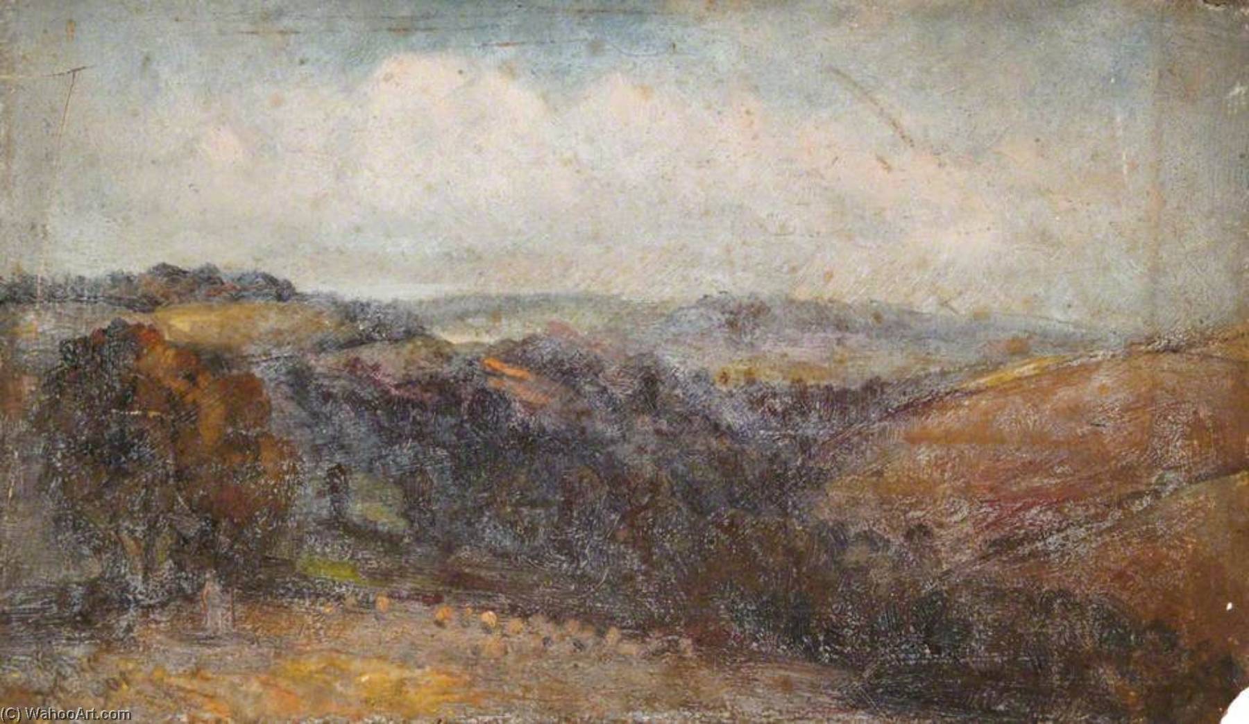 Wikioo.org - The Encyclopedia of Fine Arts - Painting, Artwork by William Henry Hope - Looking towards Purley, Surrey, from the Back Window
