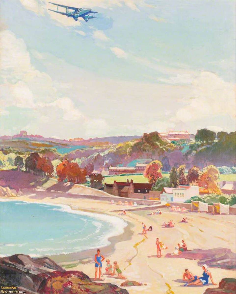 Wikioo.org - The Encyclopedia of Fine Arts - Painting, Artwork by Leonard Richmond - Jersey (Southern Railway poster design)