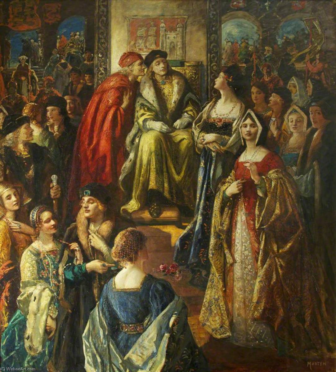 Wikioo.org - The Encyclopedia of Fine Arts - Painting, Artwork by Thomas Edwin Mostyn - King Henry VII Fining the Citizens of Bristol Because Their Wives Were So Finely Dressed, 1490