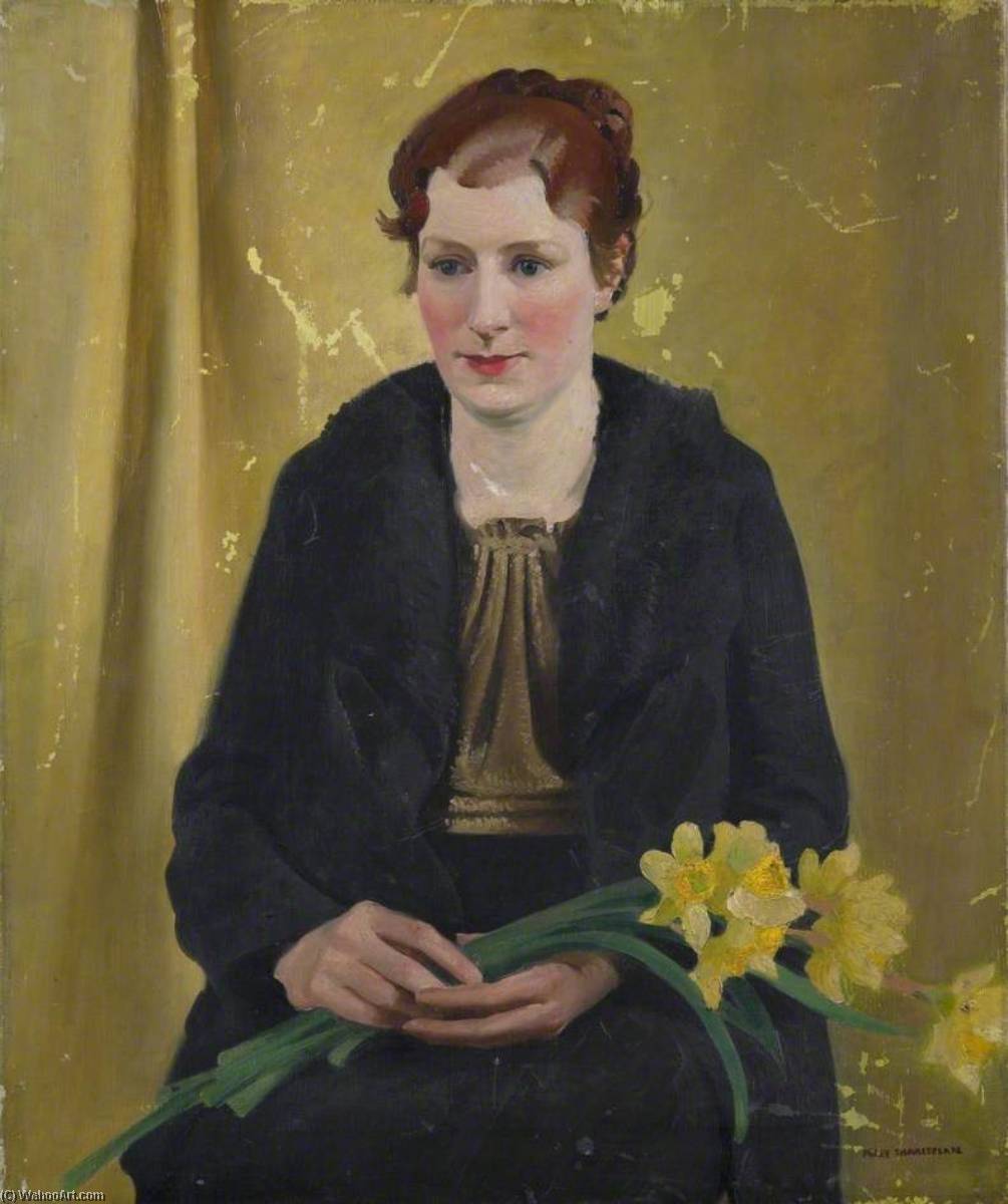 Wikioo.org - The Encyclopedia of Fine Arts - Painting, Artwork by Percy Shakespeare - Girl with Daffodils
