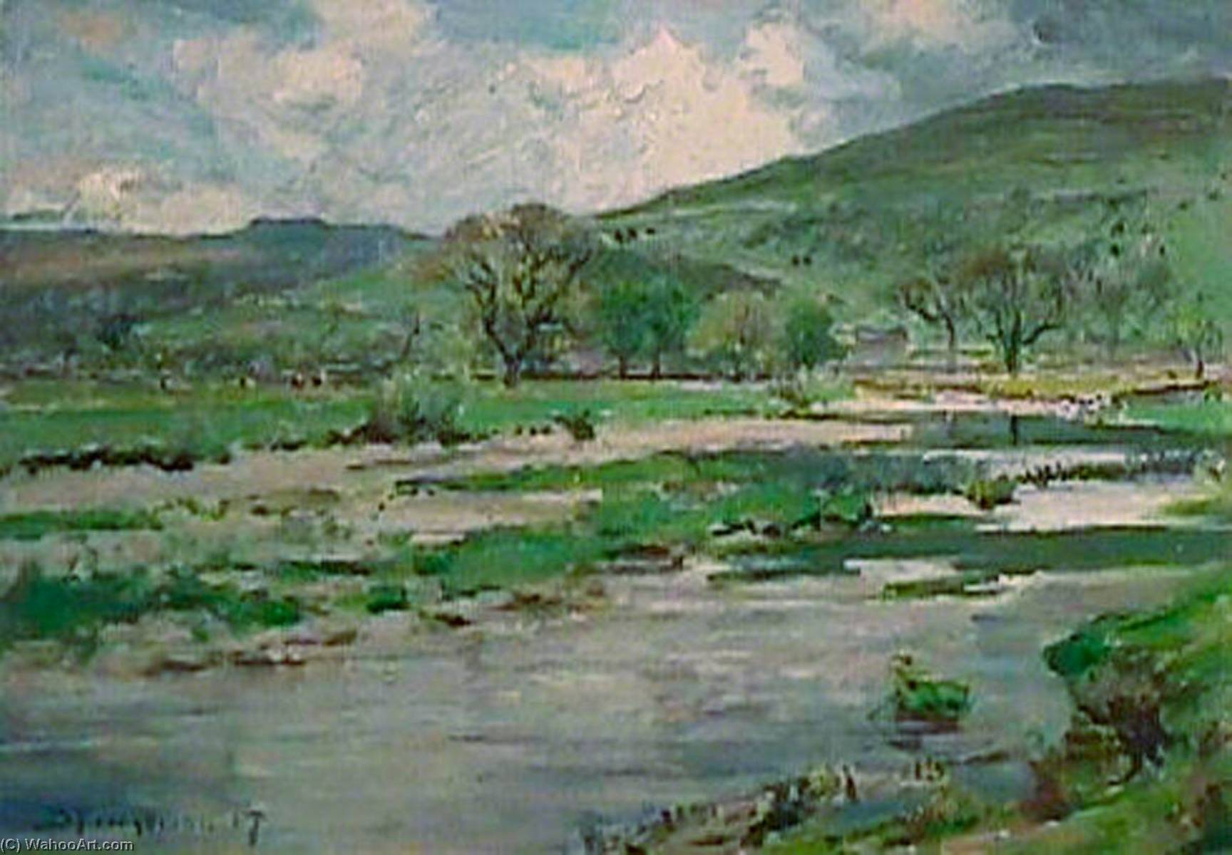 Wikioo.org - The Encyclopedia of Fine Arts - Painting, Artwork by Bertram Priestman - River Scene