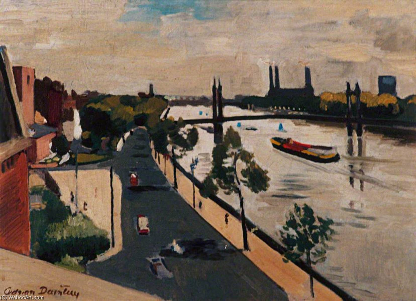 Wikioo.org - The Encyclopedia of Fine Arts - Painting, Artwork by Adrian Maurice Daintrey - Albert Bridge