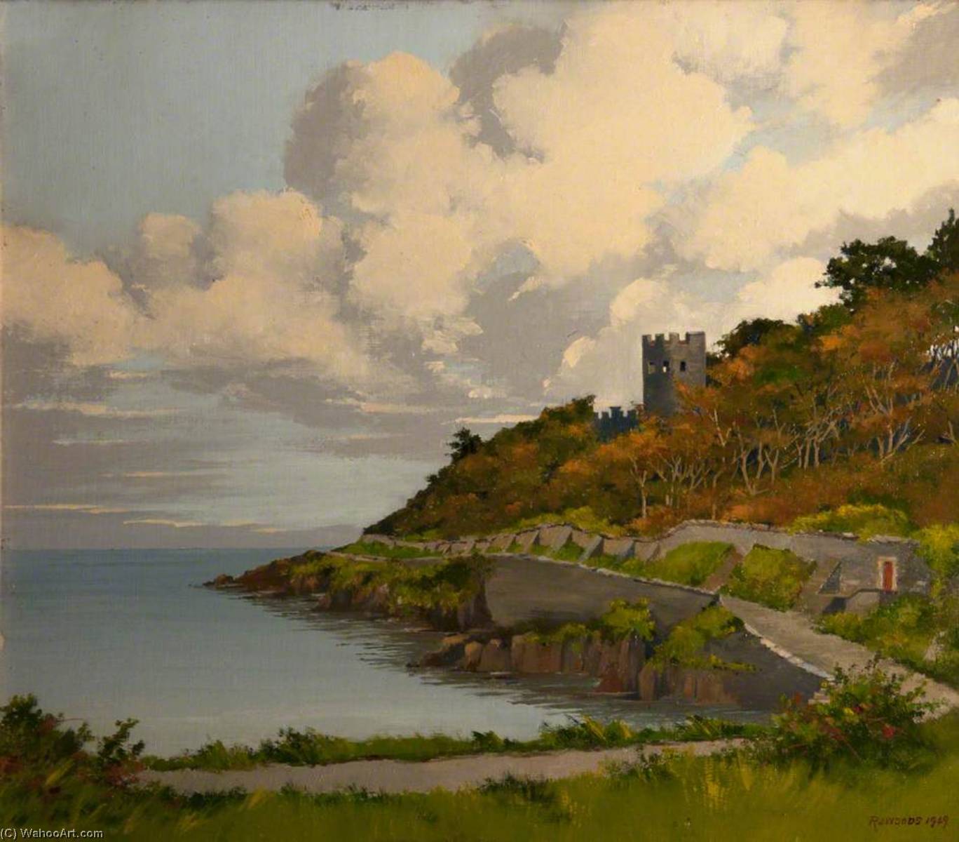 Wikioo.org - The Encyclopedia of Fine Arts - Painting, Artwork by Robert John Woods - Seacourt and the Coastal Path