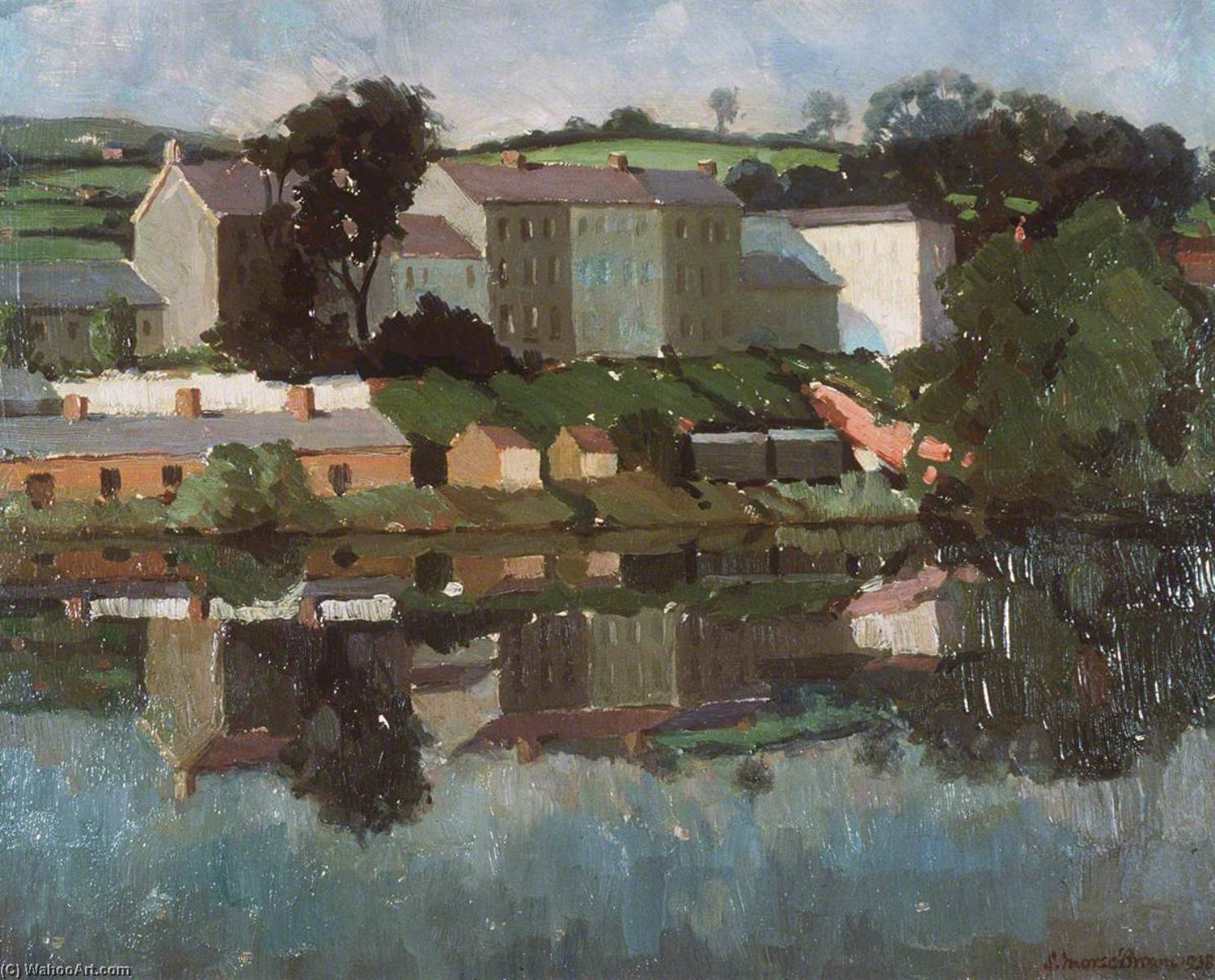Wikioo.org - The Encyclopedia of Fine Arts - Painting, Artwork by Sam Morse Brown - The Tawy at Carmarthen