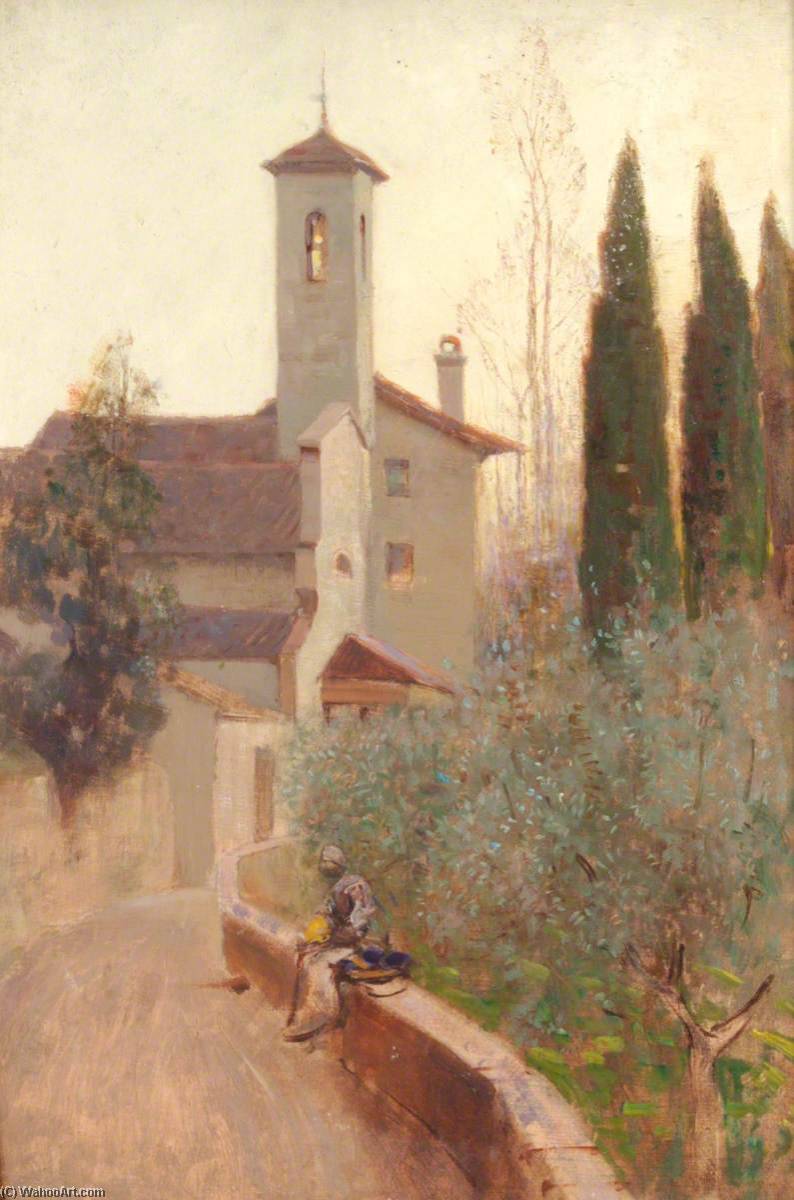 Wikioo.org – L'Encyclopédie des Beaux Arts - Peinture, Oeuvre de Benjamin Haughton - scène de rue Toscane