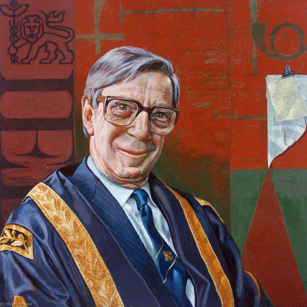 Wikioo.org - The Encyclopedia of Fine Arts - Painting, Artwork by Tom Wood - Professor John C. West, Vice Chancellor of the University of Bradford