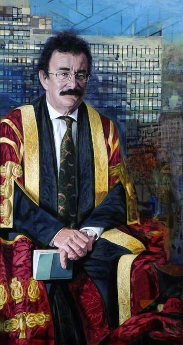 Wikioo.org - The Encyclopedia of Fine Arts - Painting, Artwork by Tom Wood - Lord Robert Winston (b.1940), Chancellor of Sheffield Hallam University from 2001 (triptych, centre panel)