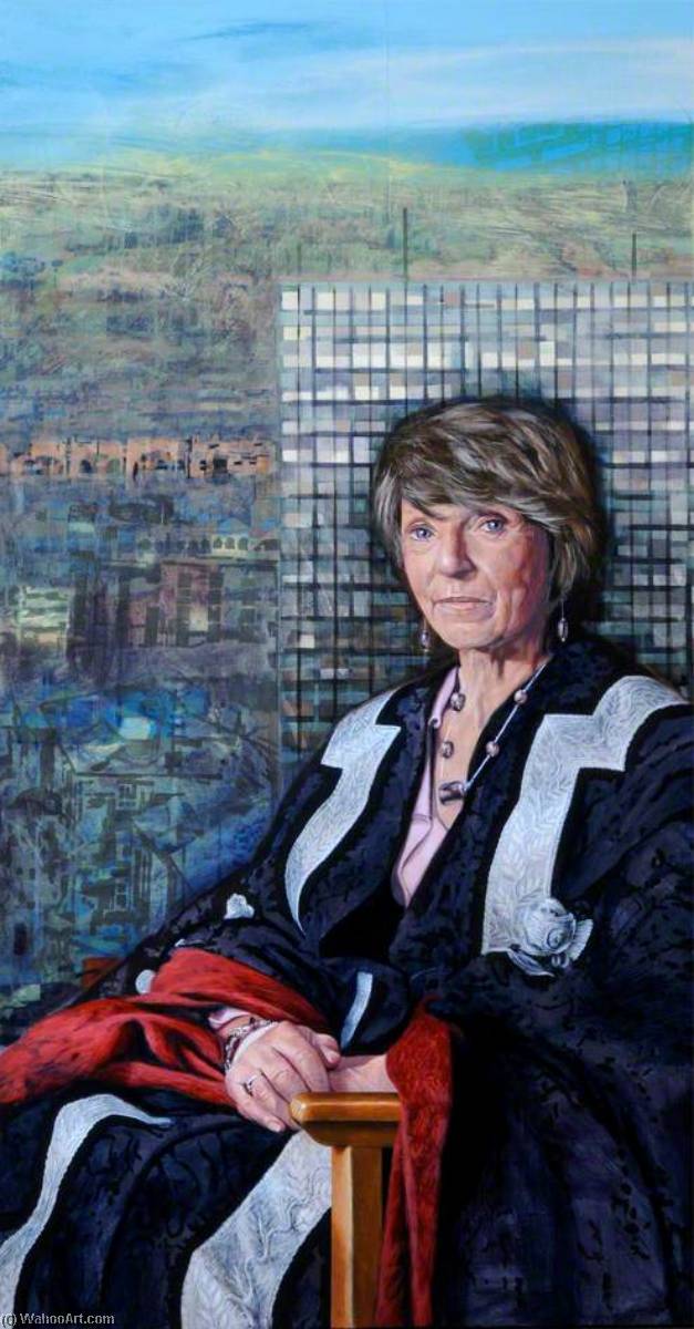 Wikioo.org - The Encyclopedia of Fine Arts - Painting, Artwork by Tom Wood - Professor Diana Green, CBE, Vice Chancellor of Sheffield Hallam University (1998–2007) (triptych, right wing)