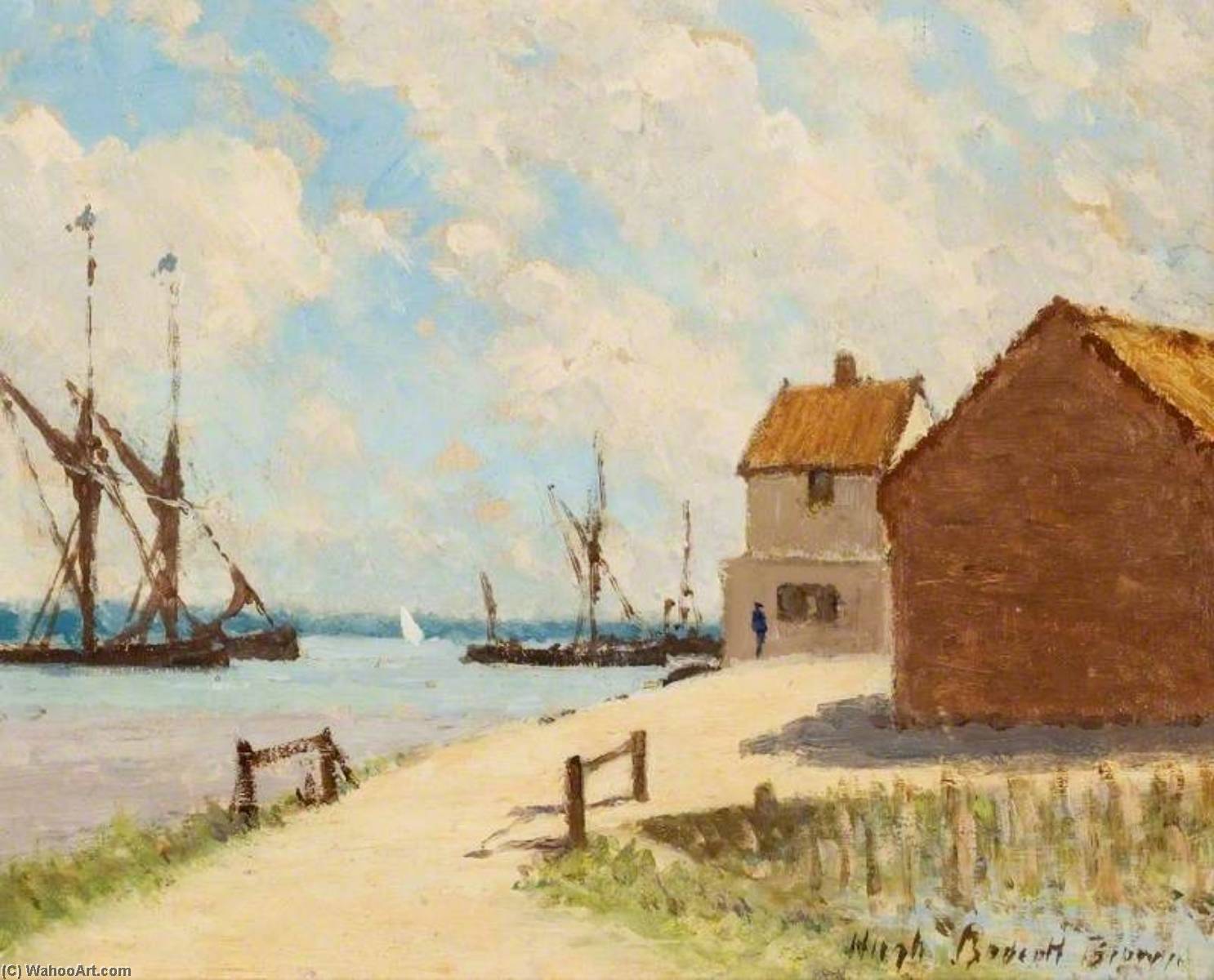 Wikioo.org - The Encyclopedia of Fine Arts - Painting, Artwork by Hugh Boycott Brown - Sunny Morning, Pin Mill