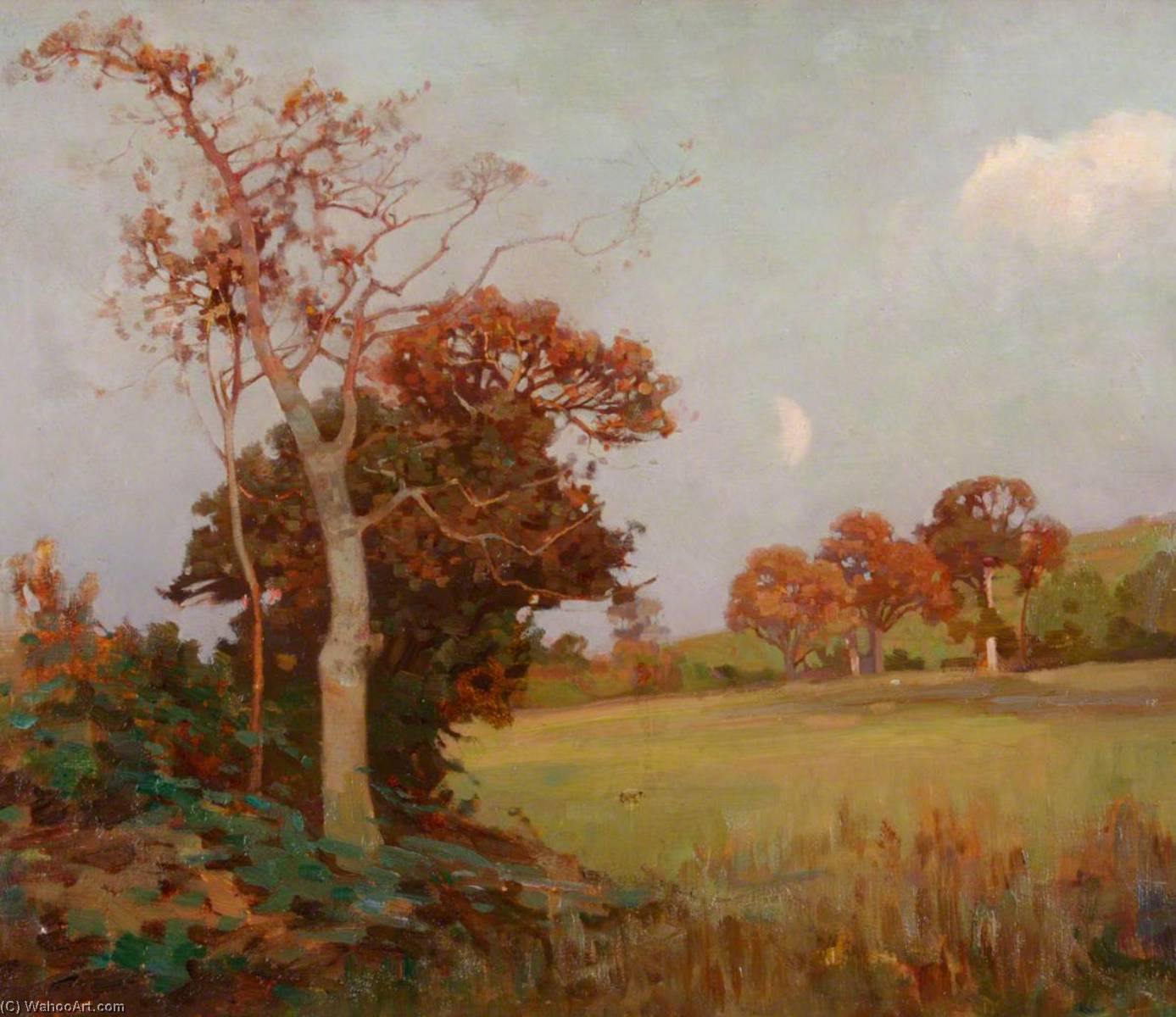 Wikioo.org - The Encyclopedia of Fine Arts - Painting, Artwork by Benjamin Haughton - The Rising Moon, Marchwood