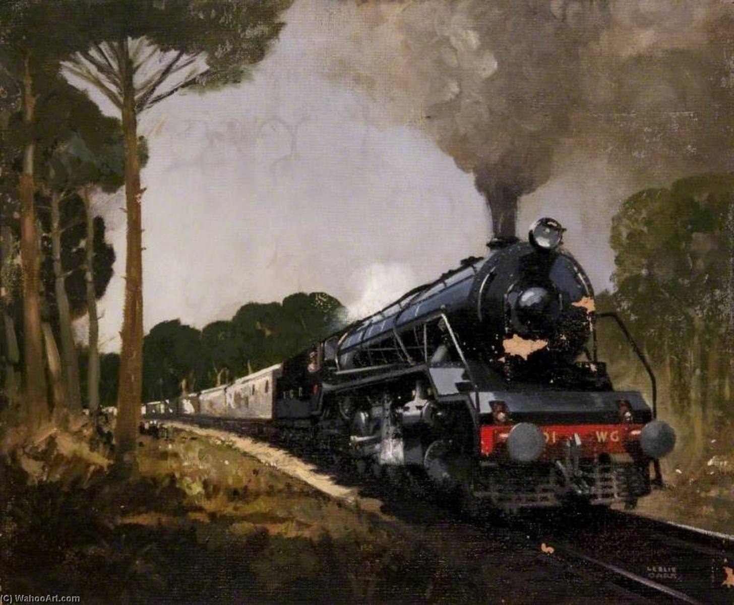 Wikioo.org - The Encyclopedia of Fine Arts - Painting, Artwork by Leslie Carr - IGR Steam Locomotive