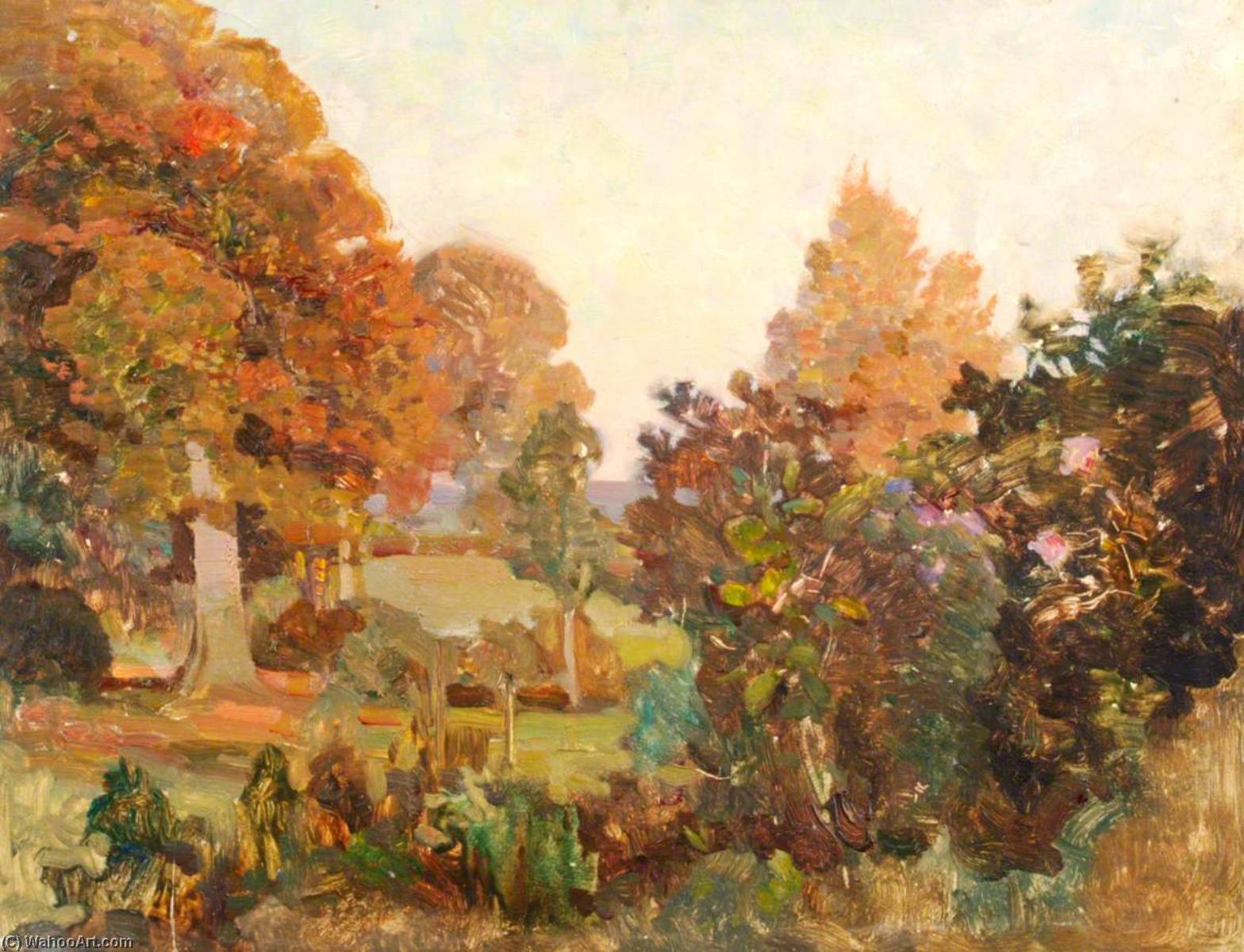 Wikioo.org - The Encyclopedia of Fine Arts - Painting, Artwork by Benjamin Haughton - From the Fountain Garden, East Downe