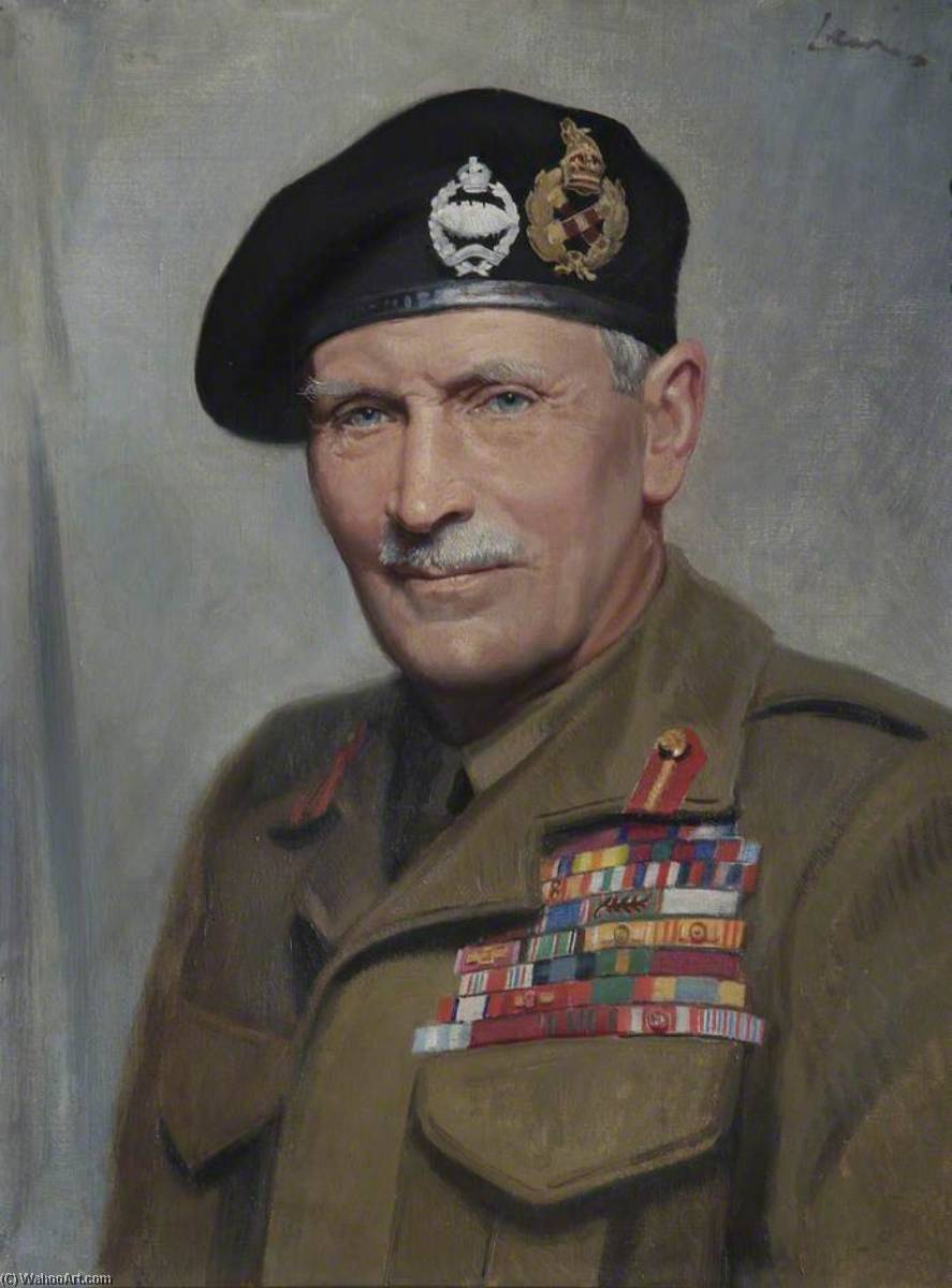 Wikioo.org - The Encyclopedia of Fine Arts - Painting, Artwork by Reginald Henry Lewis - Field Marshal Bernard Law Montgomery (1887–1976), 1st Viscount Montgomery of Alamein, GCB, DSO