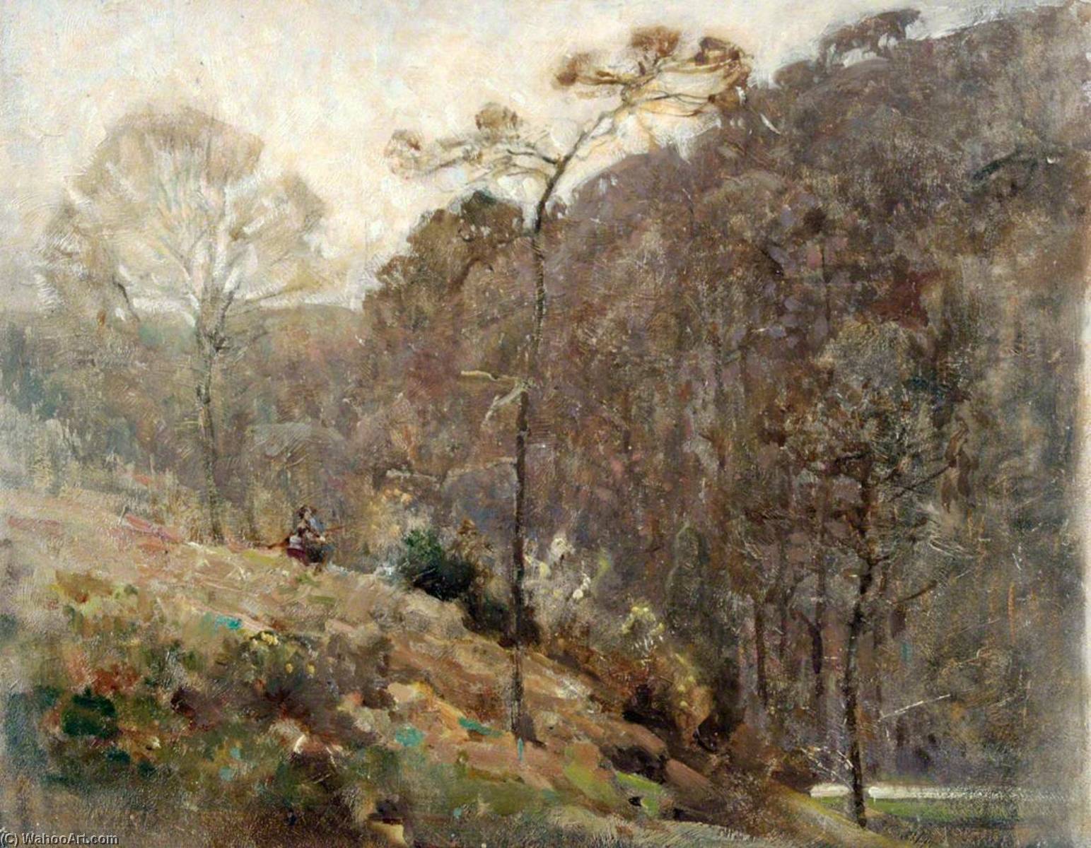 Wikioo.org - The Encyclopedia of Fine Arts - Painting, Artwork by Benjamin Haughton - In Churchill Wood, North Devon