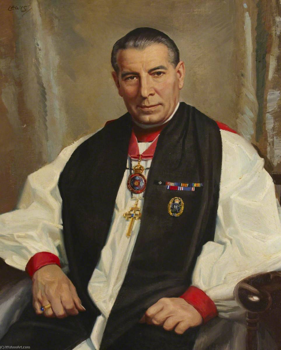 Wikioo.org - The Encyclopedia of Fine Arts - Painting, Artwork by Reginald Henry Lewis - William Wand (1885–1977), Bishop of London (1945–1956)