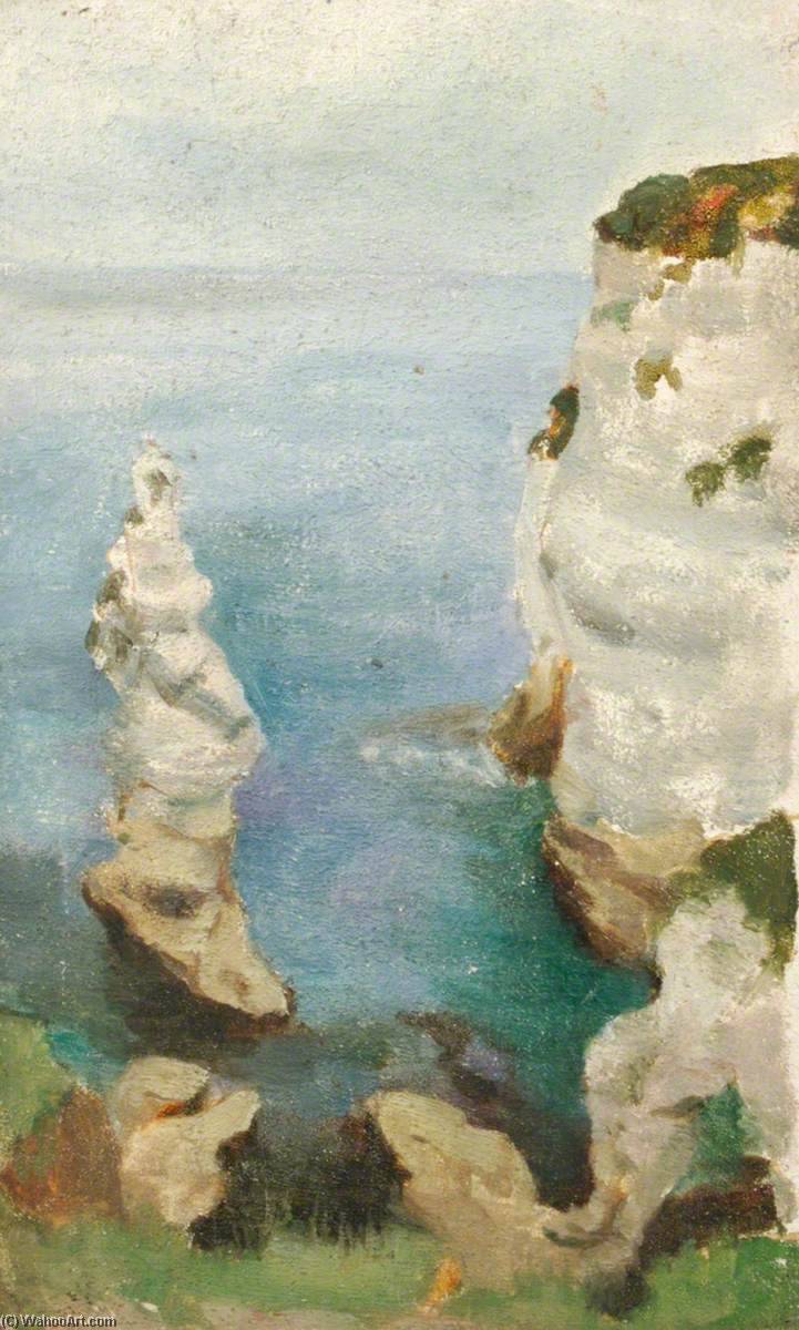 Wikioo.org - The Encyclopedia of Fine Arts - Painting, Artwork by Benjamin Haughton - Cliffs and Sea