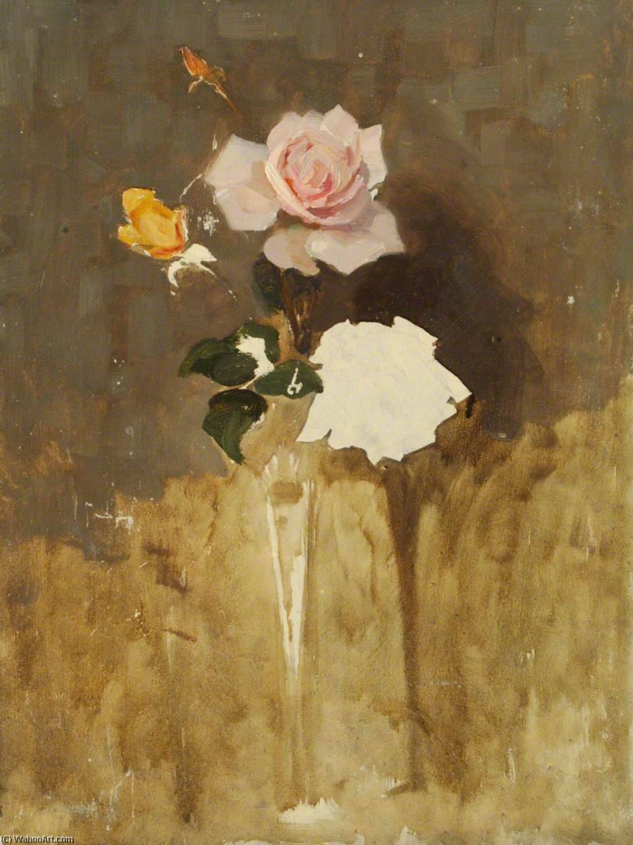 Wikioo.org - The Encyclopedia of Fine Arts - Painting, Artwork by Benjamin Haughton - Vase of Roses