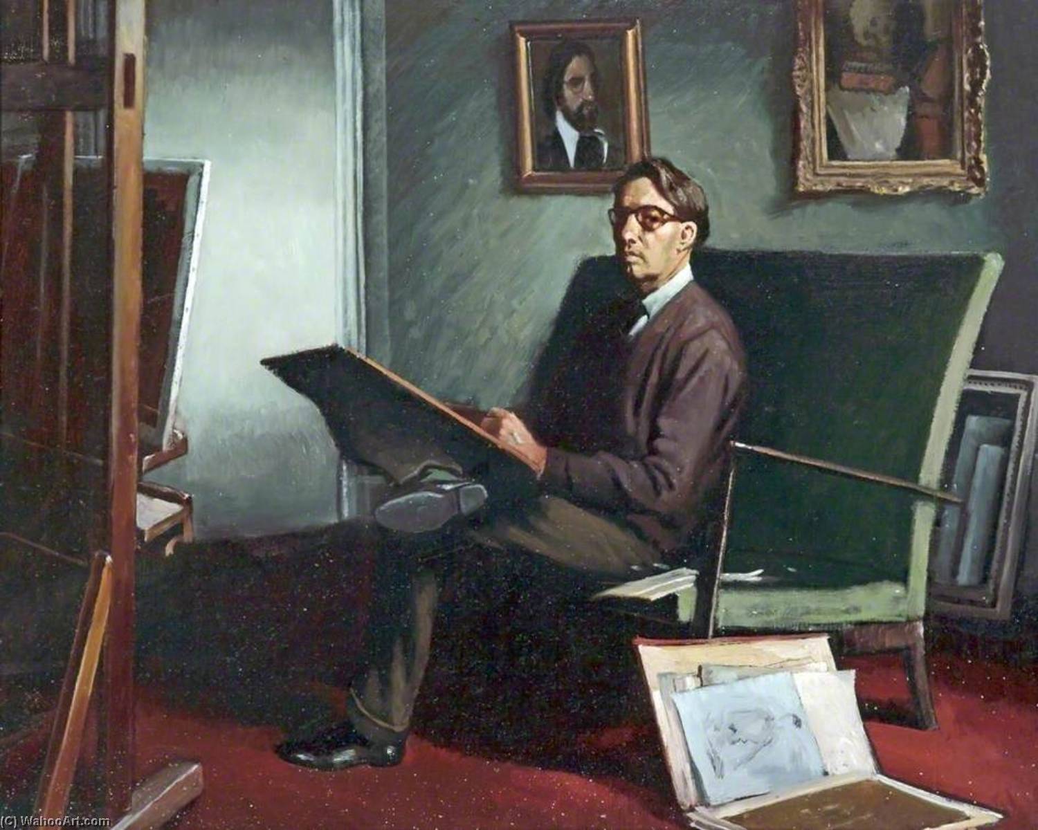 Wikioo.org - The Encyclopedia of Fine Arts - Painting, Artwork by Charles William Oliver - Self Portrait