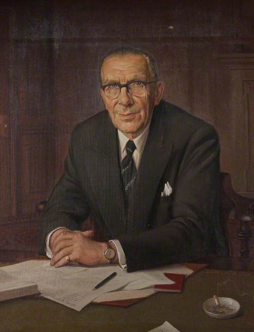 Wikioo.org - The Encyclopedia of Fine Arts - Painting, Artwork by Ernest Waldron West - Major William John Charles Kendall (1894–1988), MBE, MC, JP, FCA, Founding Trustee of the Perrins Museum Trust