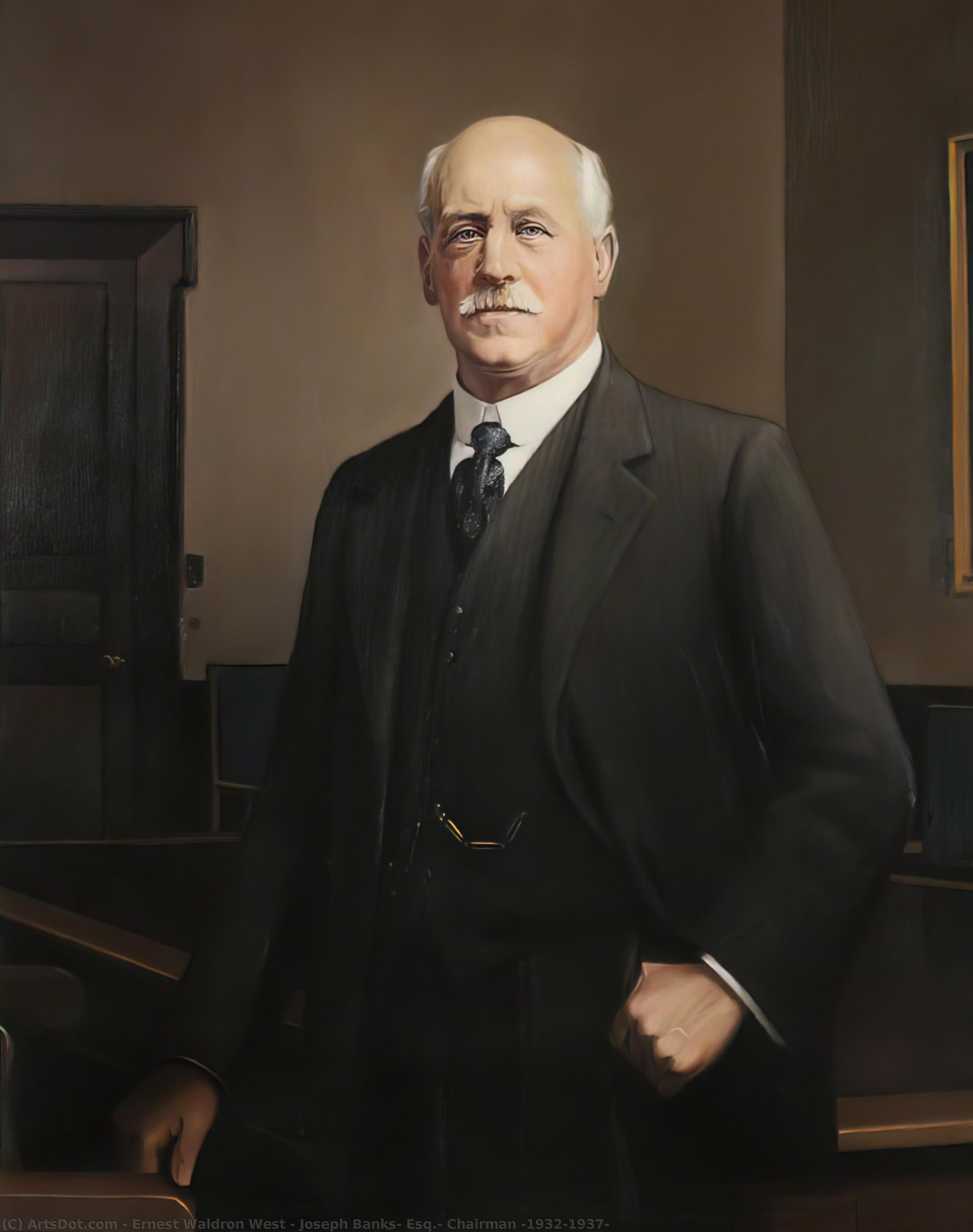 Wikioo.org - The Encyclopedia of Fine Arts - Painting, Artwork by Ernest Waldron West - Joseph Banks, Esq., Chairman (1932–1937)