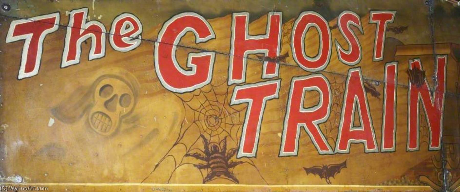 Wikioo.org - The Encyclopedia of Fine Arts - Painting, Artwork by Hall Fowle - Brett's 'Ghost Train' (showfront) (from a design by Edwin Hall)