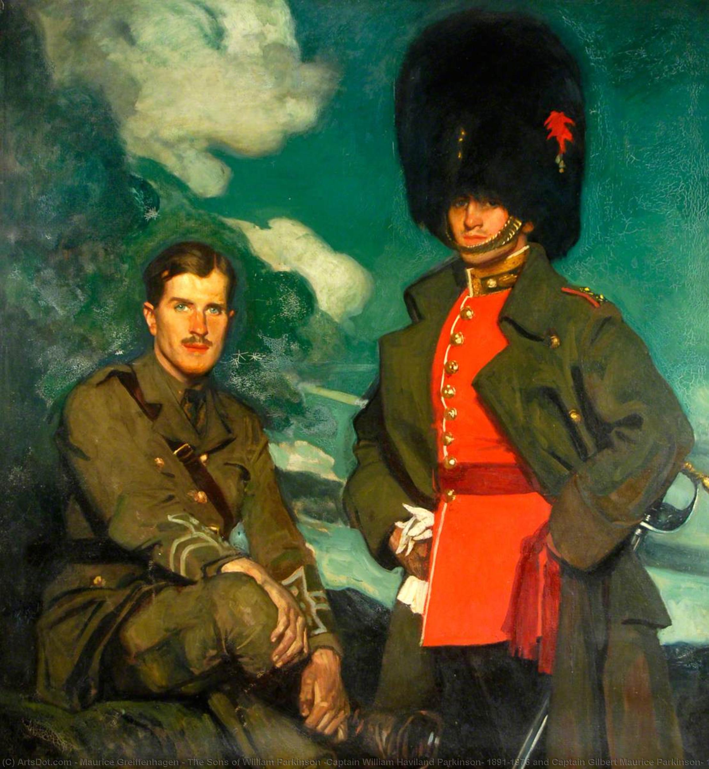 Wikioo.org - The Encyclopedia of Fine Arts - Painting, Artwork by Maurice Greiffenhagen - The Sons of William Parkinson (Captain William Haviland Parkinson, 1891–1976 and Captain Gilbert Maurice Parkinson, 1896–1918)