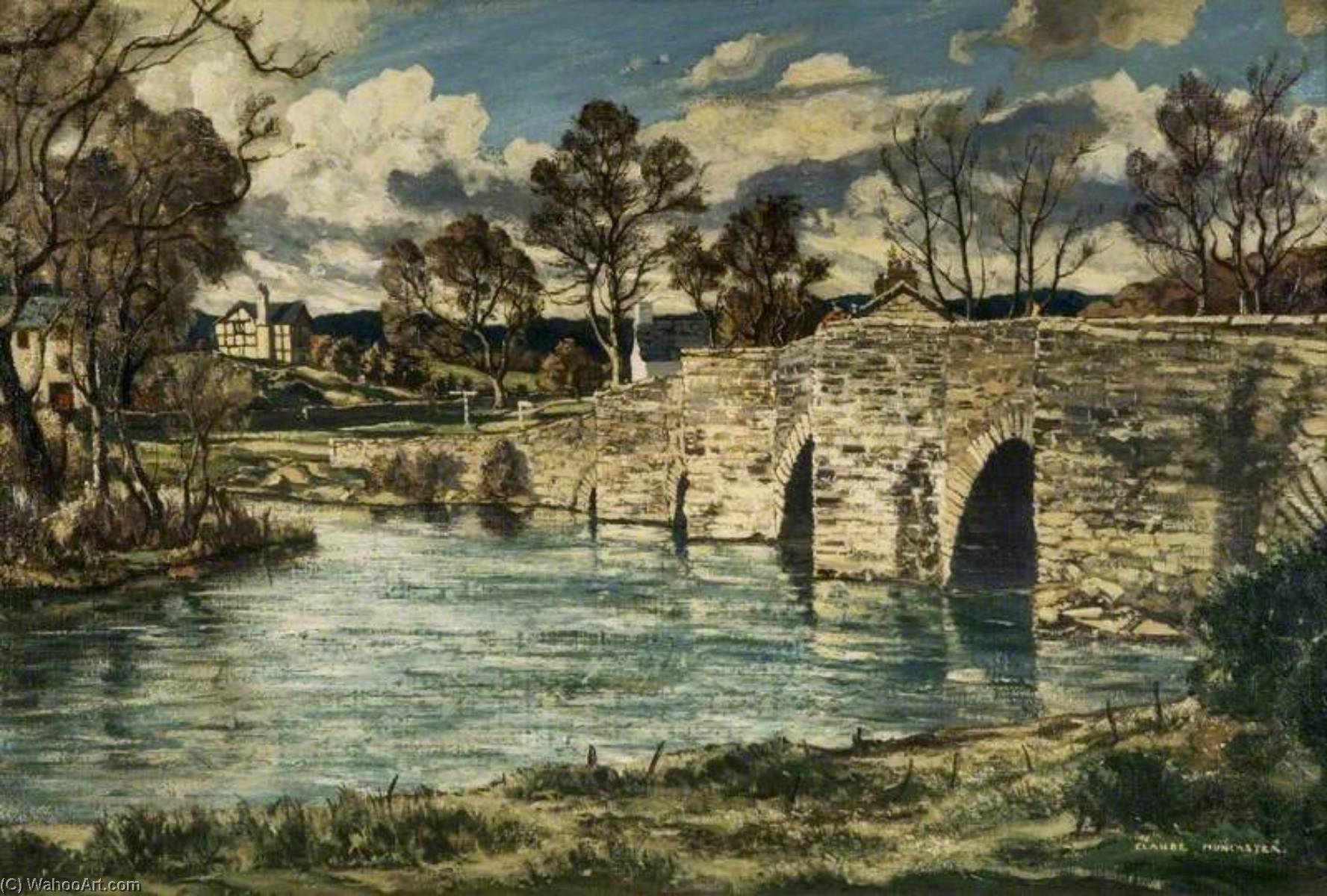 Wikioo.org - The Encyclopedia of Fine Arts - Painting, Artwork by Claude Muncaster - March Morning, Newby Bridge, Cumbria