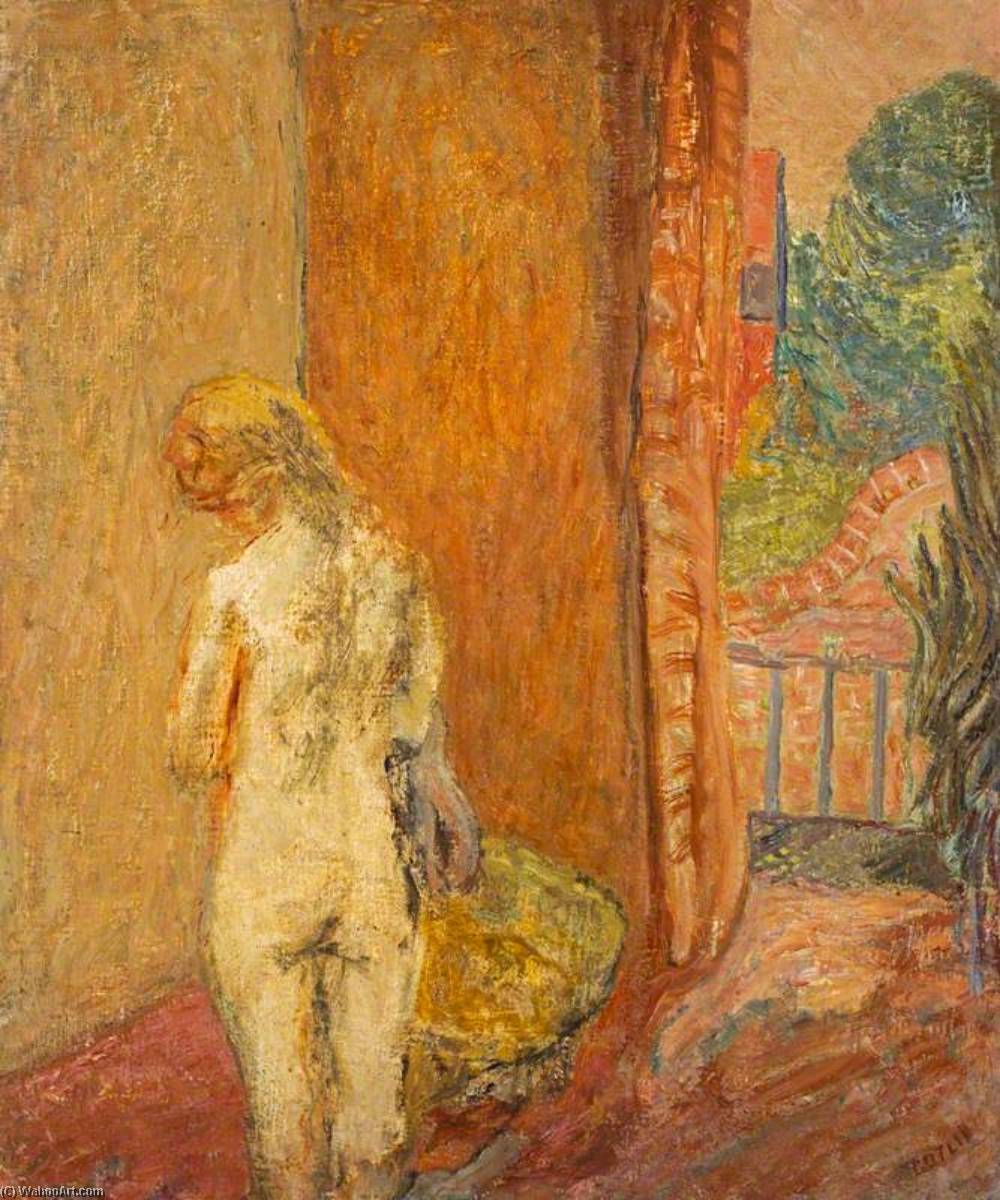 Wikioo.org - The Encyclopedia of Fine Arts - Painting, Artwork by Henryk Gotlib - Nude by Garden Door