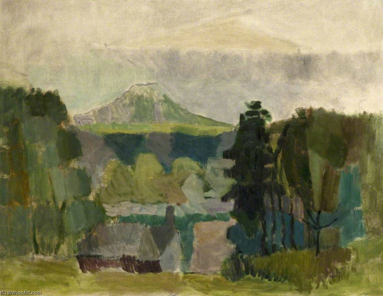 Wikioo.org - The Encyclopedia of Fine Arts - Painting, Artwork by George Douglas Haig - The Eildons from Gledswood
