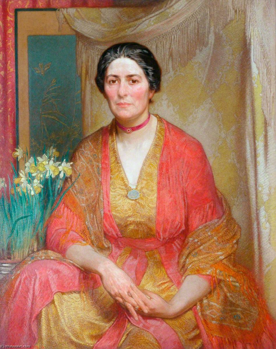 Wikioo.org - The Encyclopedia of Fine Arts - Painting, Artwork by William Shackleton - Portrait of the Artist's Wife
