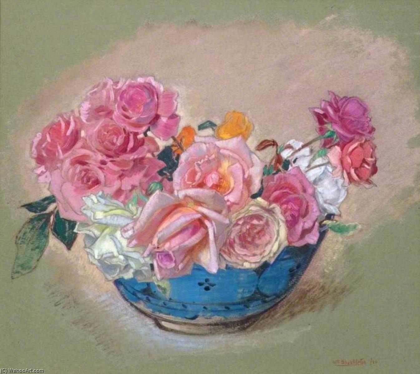 WikiOO.org - Encyclopedia of Fine Arts - Maleri, Artwork William Shackleton - Study of Roses