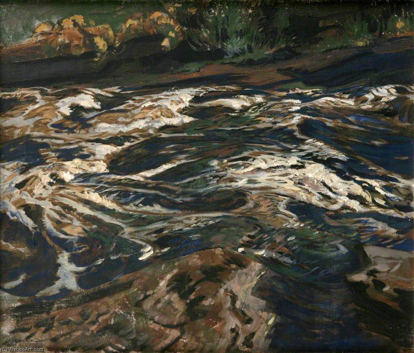 Wikioo.org - The Encyclopedia of Fine Arts - Painting, Artwork by Robert Borlase Smart - River Scene, Scotland