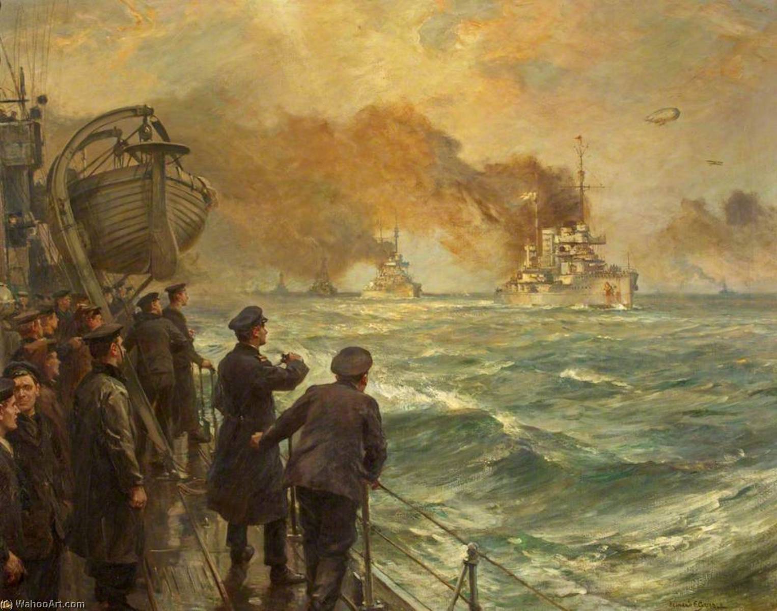 Wikioo.org - The Encyclopedia of Fine Arts - Painting, Artwork by Bernard Finnigan Gribble - The Doomed Fleet