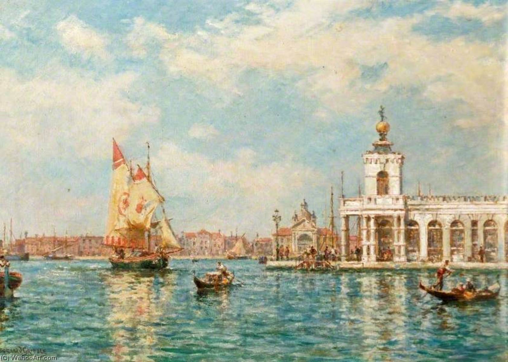 Wikioo.org - The Encyclopedia of Fine Arts - Painting, Artwork by Bernard Finnigan Gribble - Old Custom House, Venice, Italy