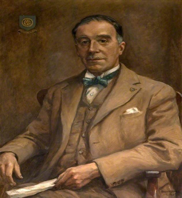Wikioo.org - The Encyclopedia of Fine Arts - Painting, Artwork by Bernard Finnigan Gribble - Victor Hawkes (1885–1948), Secretary of Poole Rotary Club (1927–1948)
