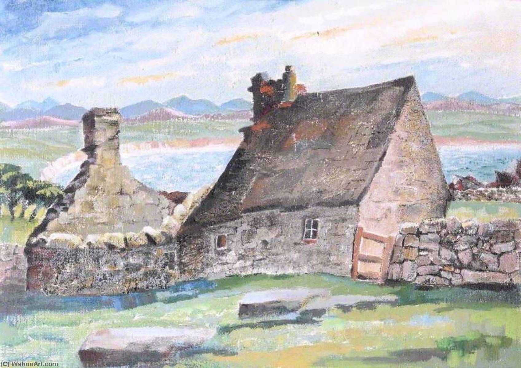 Wikioo.org - The Encyclopedia of Fine Arts - Painting, Artwork by Claude Price - A Ruin Ty Isaf, Myndd Greig