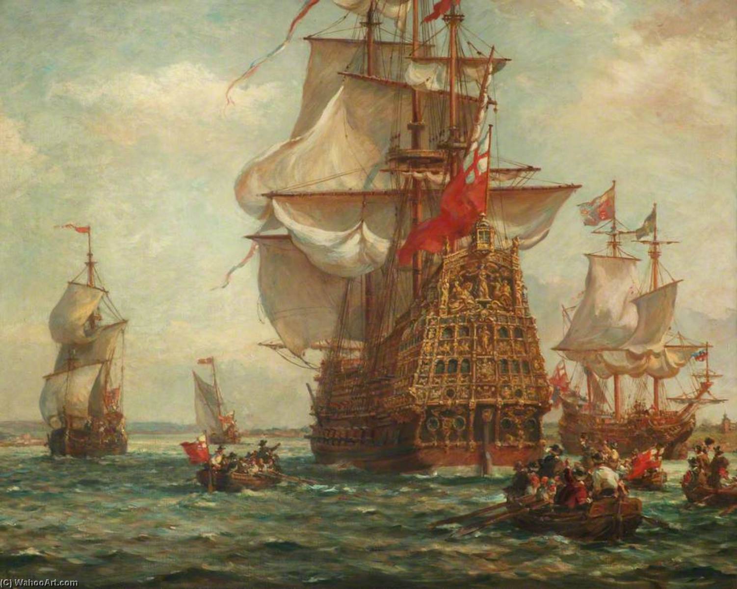 Wikioo.org - The Encyclopedia of Fine Arts - Painting, Artwork by Bernard Finnigan Gribble - HMS 'Royal Sovereign'