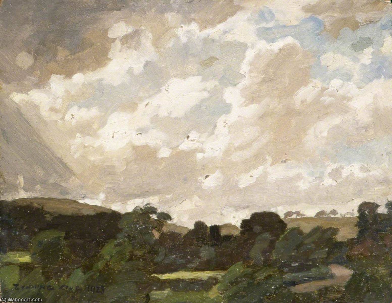 Wikioo.org - The Encyclopedia of Fine Arts - Painting, Artwork by Gunning King - Landscape with Cloudy Sky
