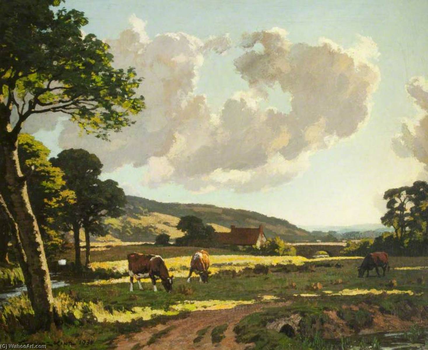 Wikioo.org - The Encyclopedia of Fine Arts - Painting, Artwork by Gunning King - Hampshire Meads