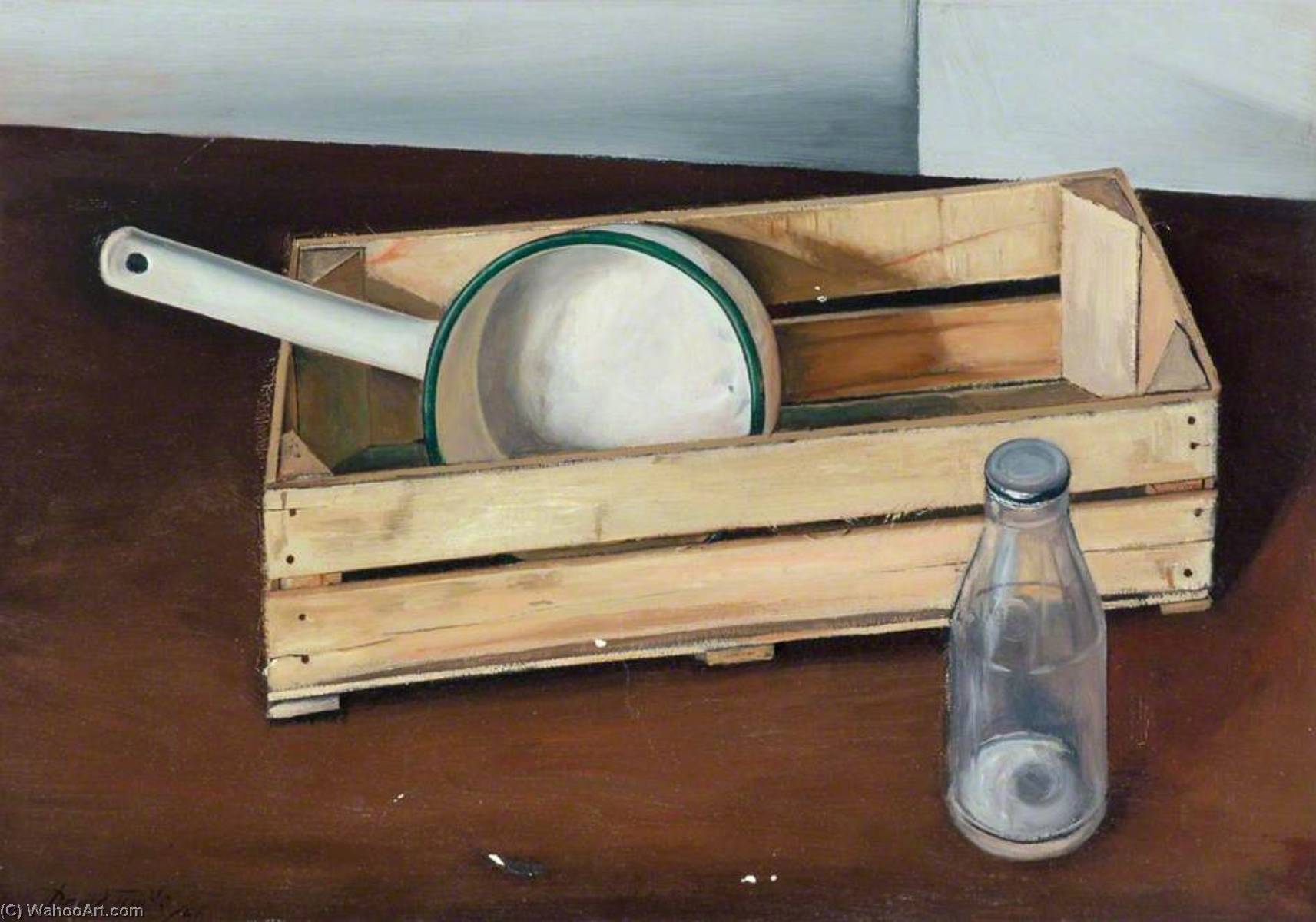 Wikioo.org - The Encyclopedia of Fine Arts - Painting, Artwork by David Tindle - Saucepan and Milk Bottle