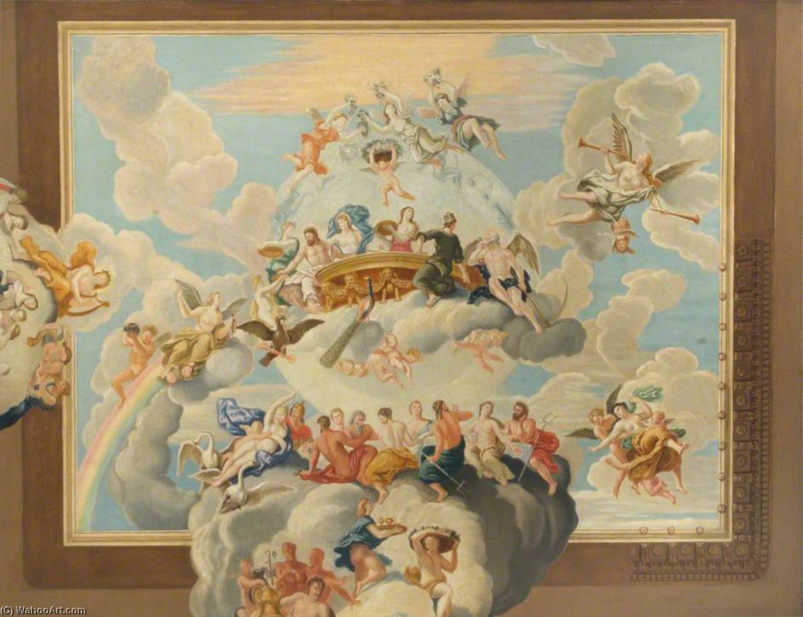 Wikioo.org - The Encyclopedia of Fine Arts - Painting, Artwork by William Herbert Hampton - Ceiling, The King's Grand Stairs, Hampton Court Palace (after Antonio Verrio)