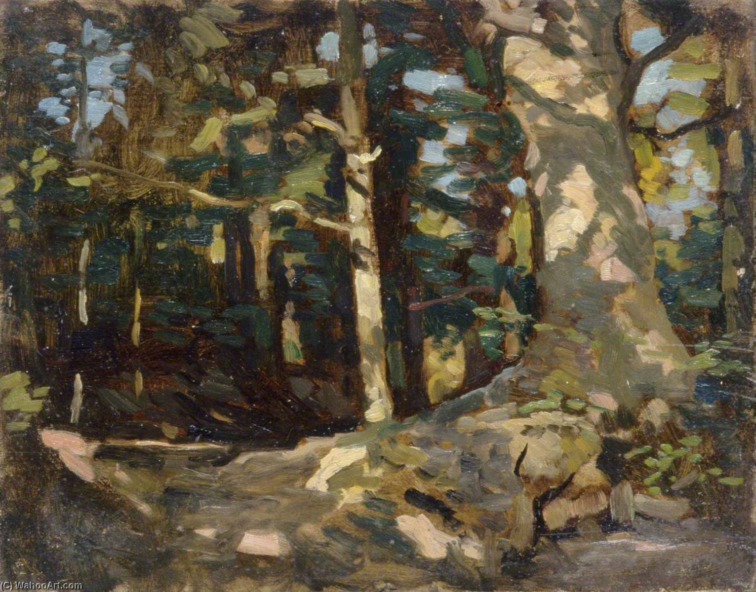 Wikioo.org - The Encyclopedia of Fine Arts - Painting, Artwork by Gunning King - Forest Scene