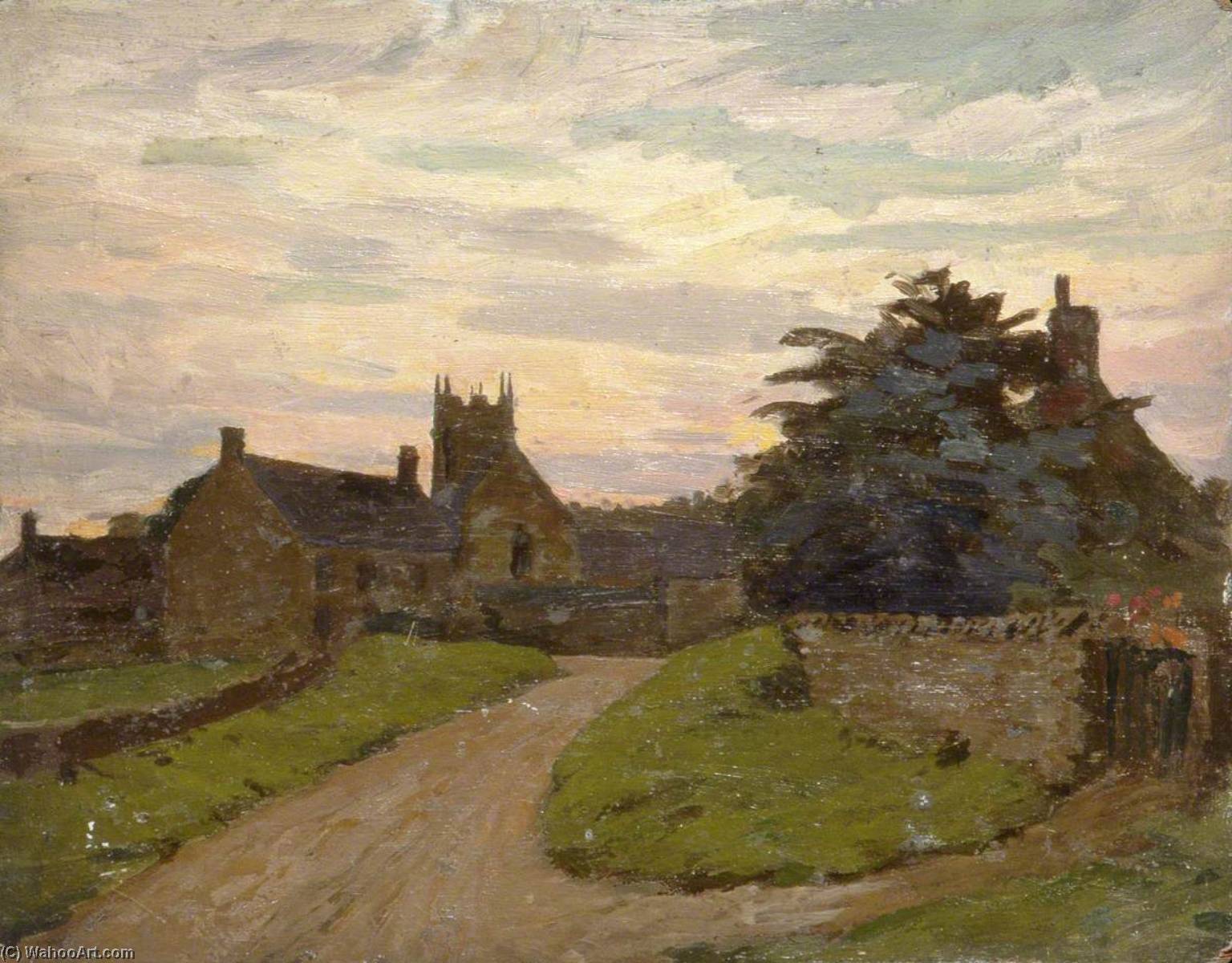 Wikioo.org - The Encyclopedia of Fine Arts - Painting, Artwork by Gunning King - The Approach to a Village Church