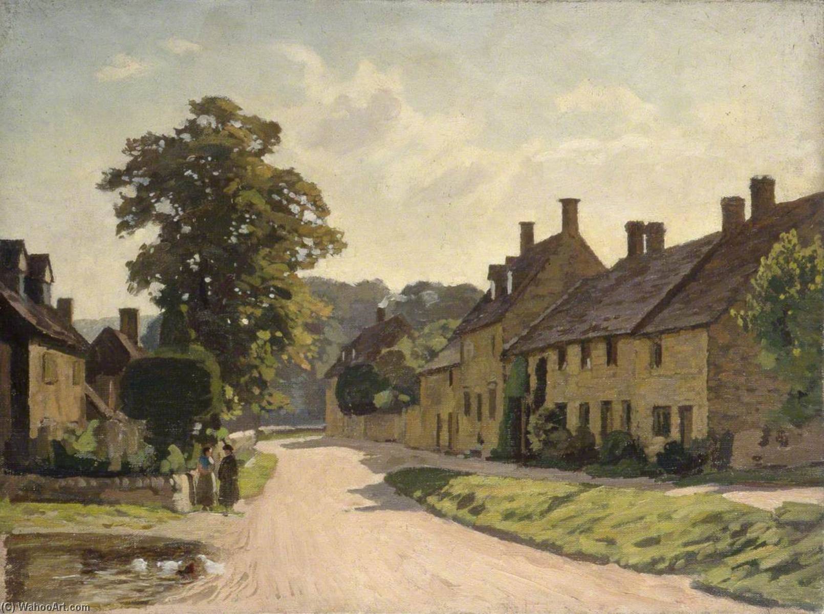 Wikioo.org - The Encyclopedia of Fine Arts - Painting, Artwork by Gunning King - Gloucestershire Village (II)