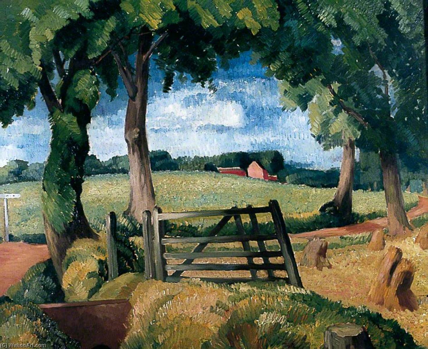 Wikioo.org - The Encyclopedia of Fine Arts - Painting, Artwork by Robert Kirkland Jamieson - A Road in Suffolk